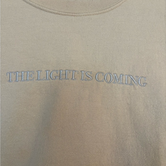 Ariana Grande Beige “The Light is Coming” Crewneck Sweater - Picture 2 of 4